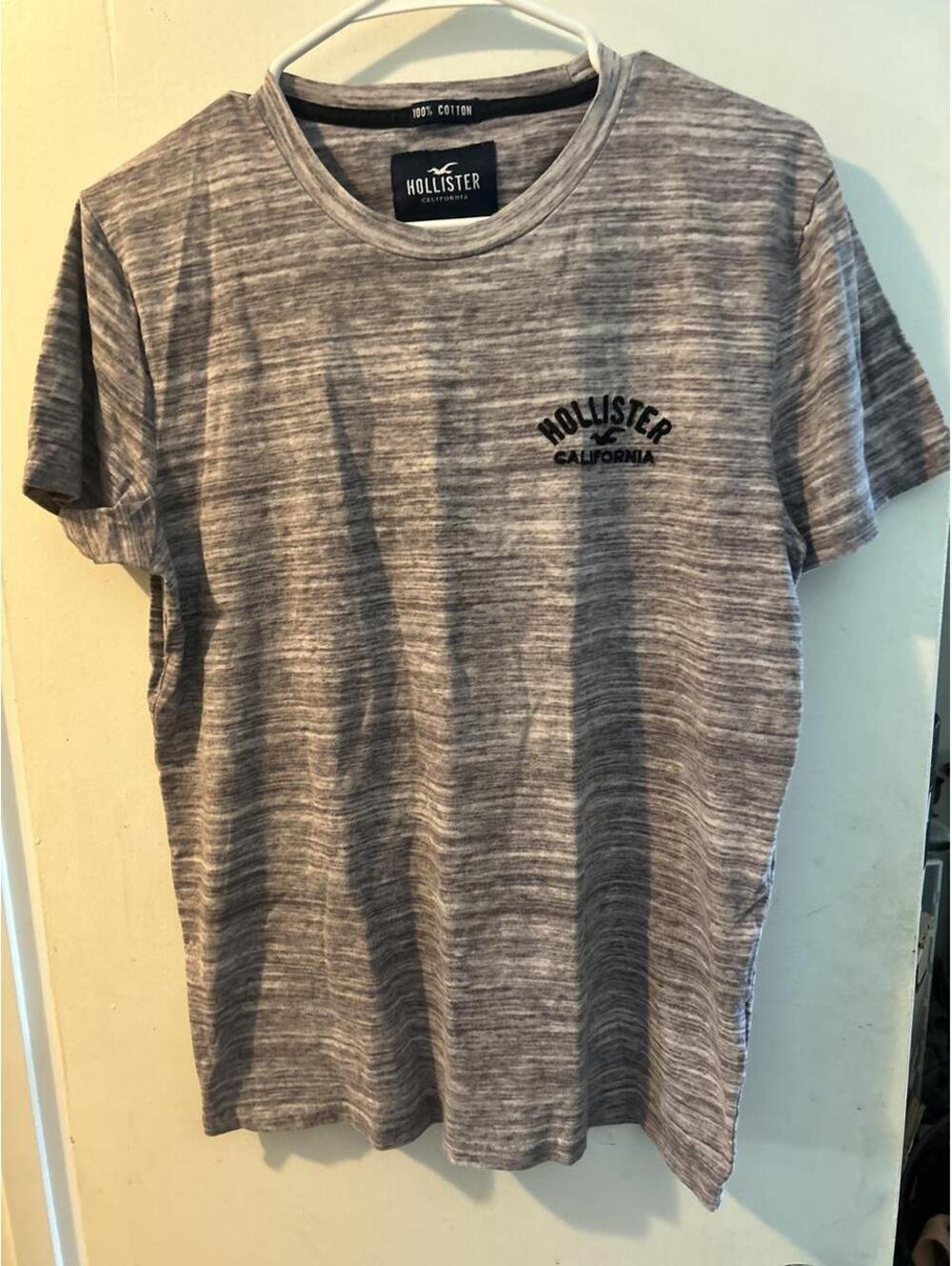 Gray marbled Hollister Co. cotton t-shirt with logo, size S - Picture 1 of 6